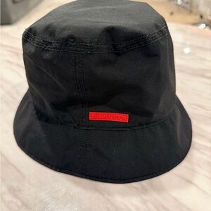 Prada Black Hat with Red Accent